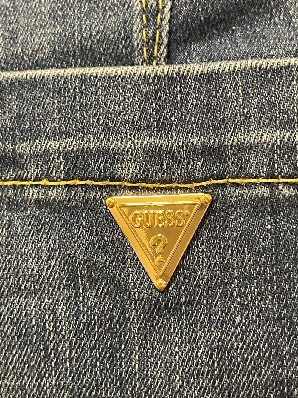 Guess Dark Blue Button-Front Denim Bermuda Shorts - Picture 8 of 10